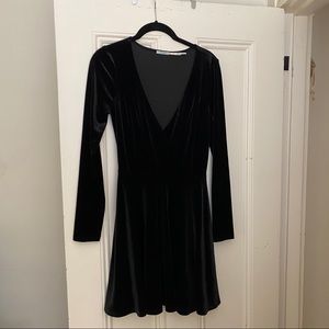 Urban Outfitters black velvet skater dress S
